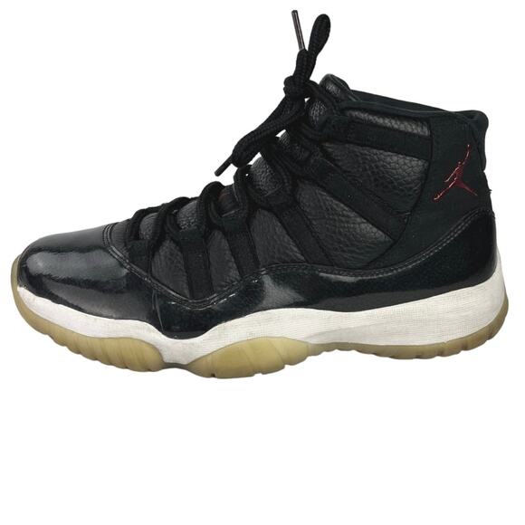 Nike Jordan 11 Retro Black Lace Up High Top Athletic Running Sneakers Shoes 8.5 - Picture 1 of 5